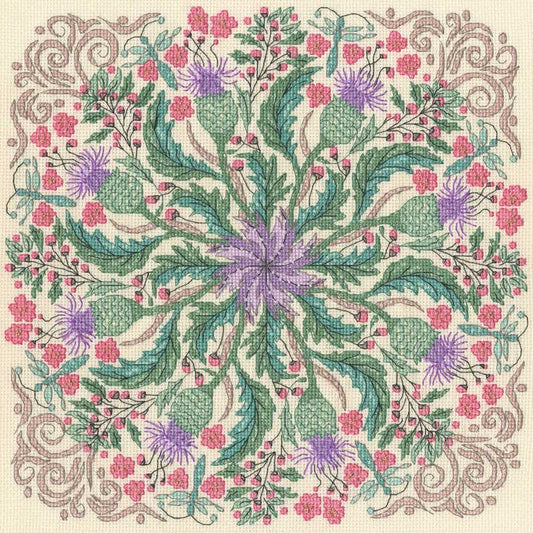 Swirling Thistles Cross Stitch Kit By Bothy Threads