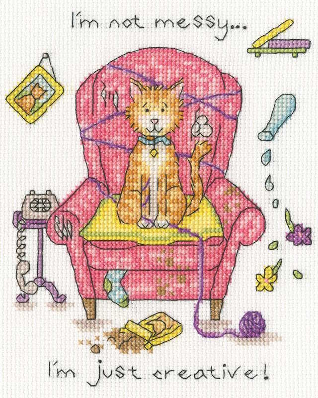 Crafty Cat Cross Stitch Kit By Bothy Threads