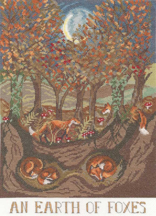 An Earth of Foxes Cross Stitch Kit By Bothy Threads