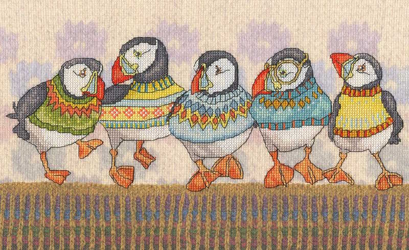 A Fair Isle Flock Cross Stitch Kit By Bothy Threads