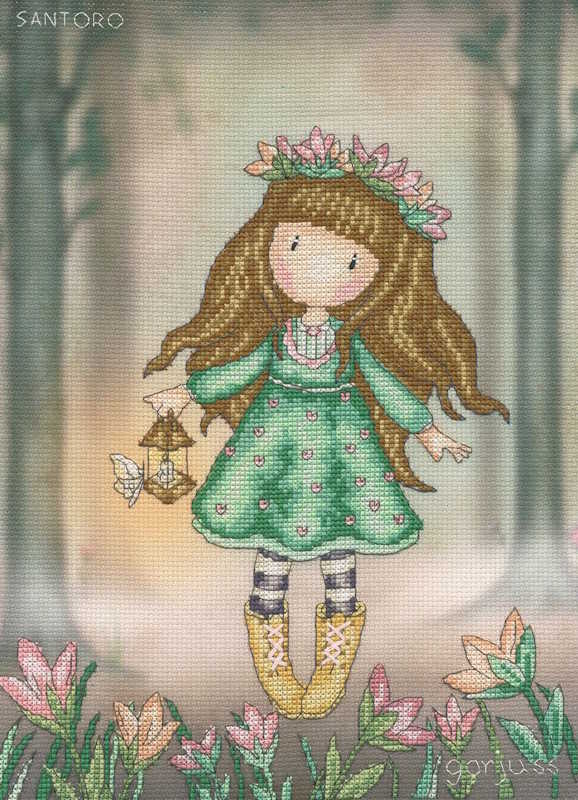 Woodland Wildflower Gorjuss Cross Stitch Kit By Bothy Threads