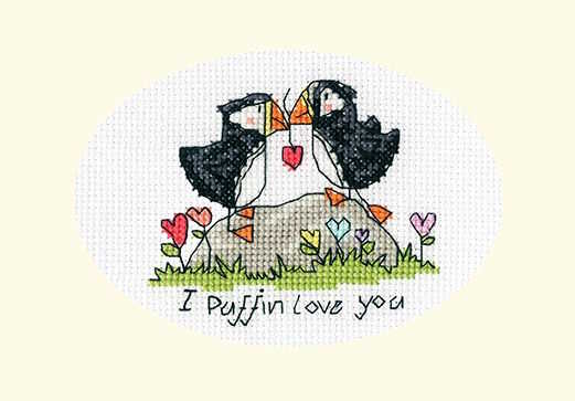 I Puffin Love You Cross Stitch Card Kit By Bothy Threads