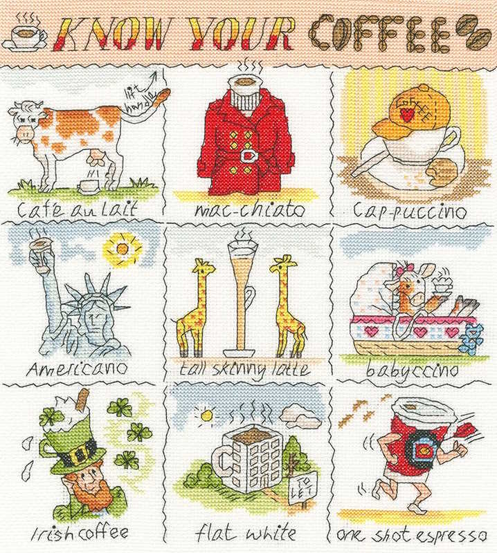 Know Your Coffee Cross Stitch Kit By Bothy Threads