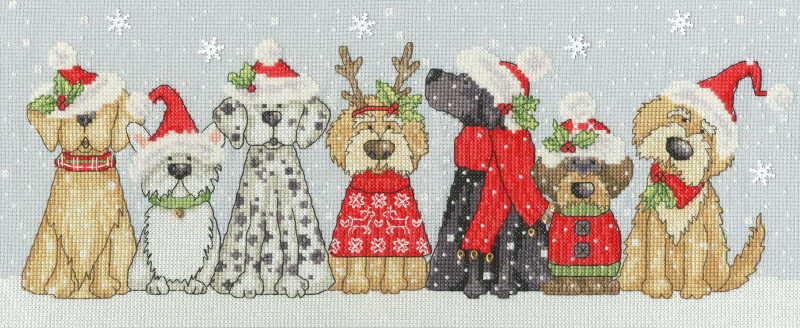 Holiday Hounds Cross Stitch Kit By Bothy Threads