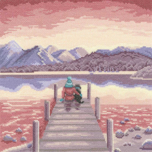 A Pawfect Place by the Water Lucy Pittaway Cross Stitch Kit By Bothy Threads