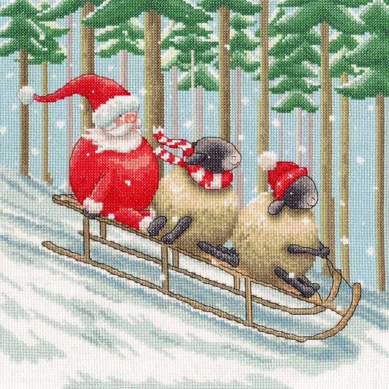 Santa's Sled Squad Lucy Pittaway Cross Stitch Kit By Bothy Threads
