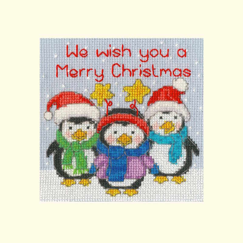 Penguin Pals Cross Stitch Christmas Card Kit by Bothy Threads