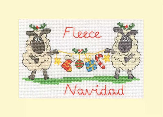 Fleece Navidad Cross Stitch Christmas Card Kit by Bothy Threads