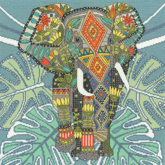 Jewelled Elephant Cross Stitch Kit By Bothy Threads