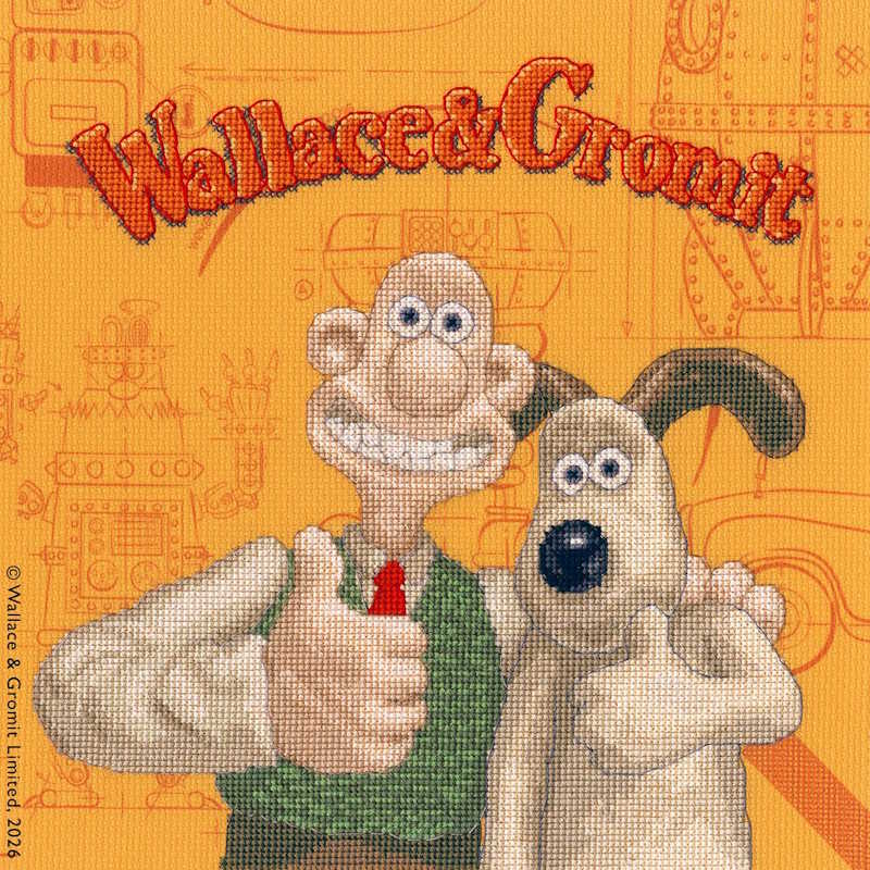 Wonderfully Wallace and Gromit Cross Stitch Kit By Bothy Threads