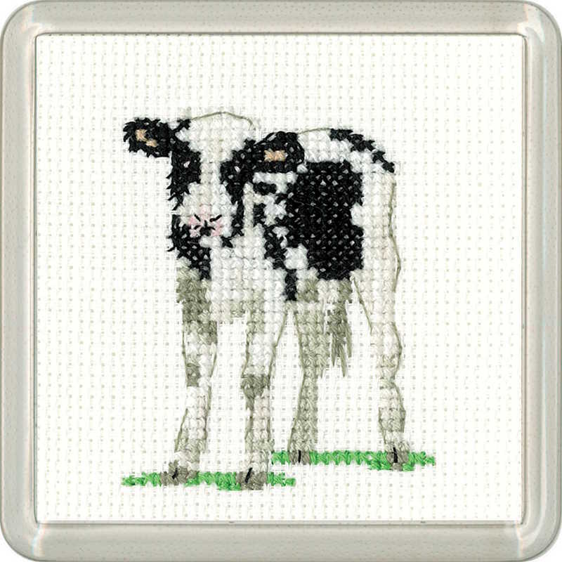 Calf Cross Stitch Coaster Kit by Heritage Crafts