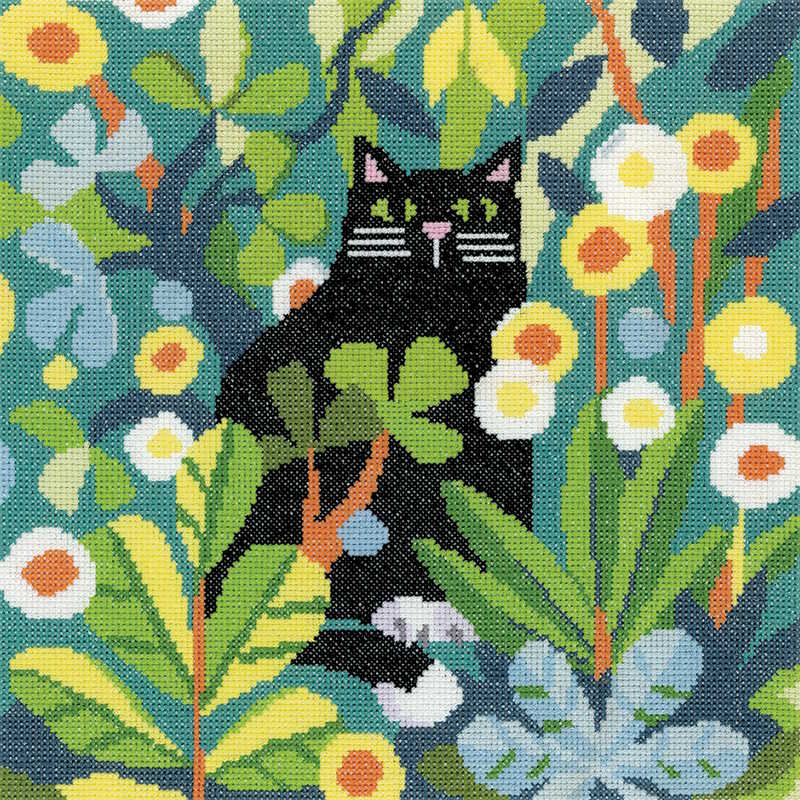 Black Cat Cross Stitch Kit by Heritage Crafts
