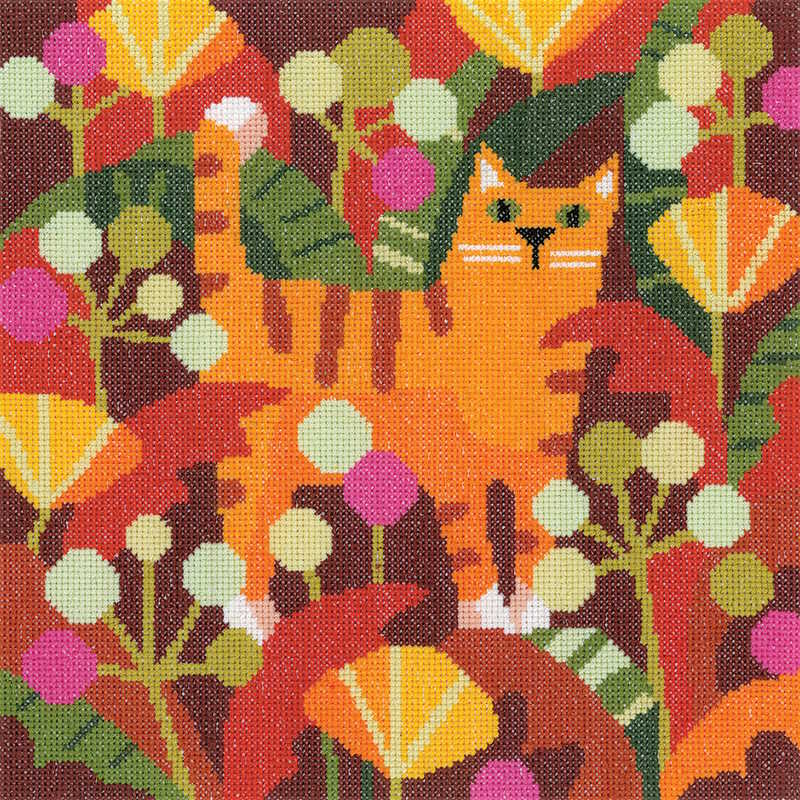 Ginger Cat Cross Stitch Kit by Heritage Crafts