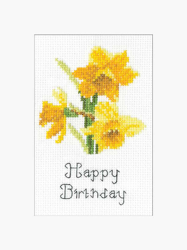 Daffodils Cross Stitch Card Kit by Heritage Crafts