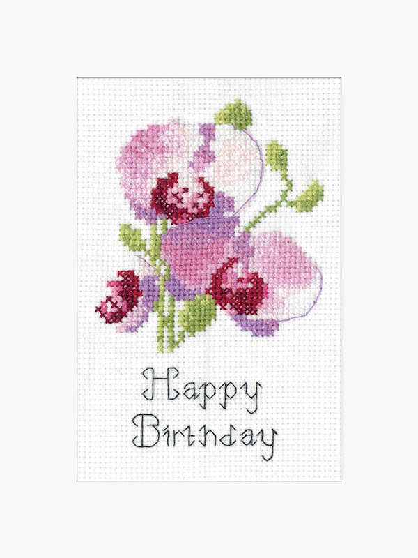 Orchid Cross Stitch Card Kit by Heritage Crafts