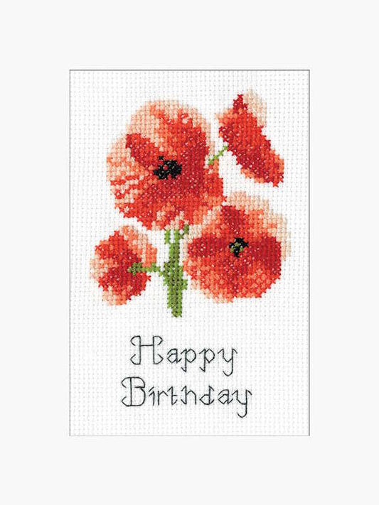 Poppy Cross Stitch Card Kit by Heritage Crafts