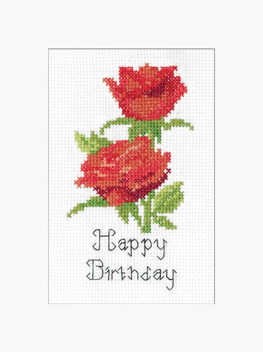 Red Roses Cross Stitch Card Kit by Heritage Crafts