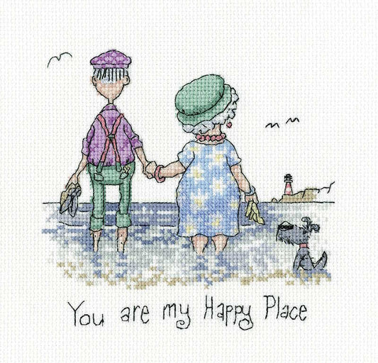 Happy Place Cross Stitch Kit by Heritage Crafts