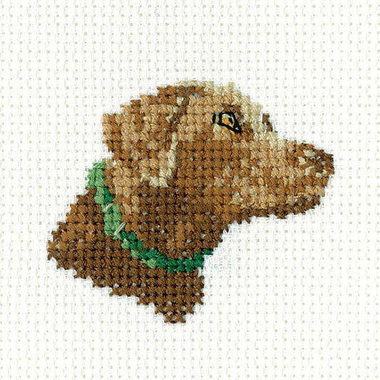 Chocolate Labrador Cross Stitch Kit by Heritage Crafts