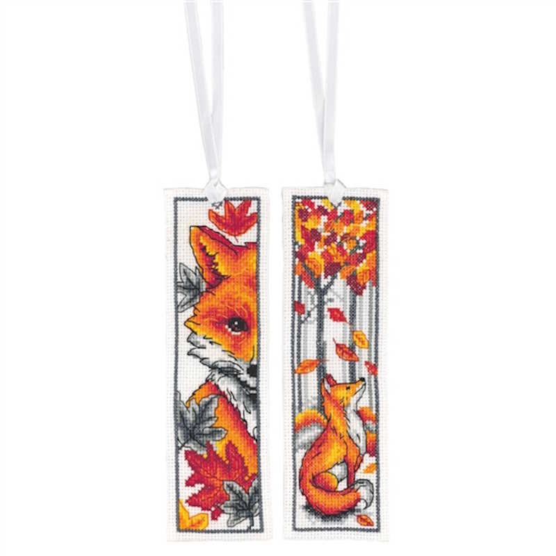 Foxes Bookmark Cross Stitch Kit By Vervaco
