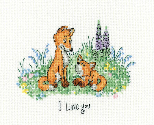 I Love You Cross Stitch Kit by Heritage Crafts