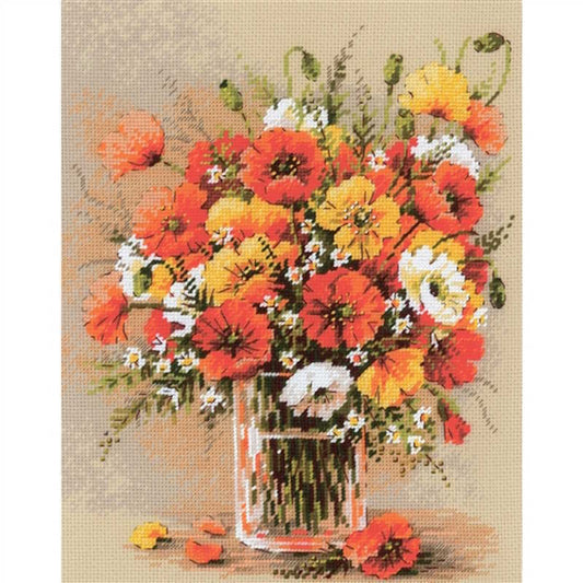 Field Poppies Cross Stitch Kit By RIOLIS