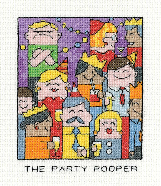 The Party Pooper Cross Stitch Kit by Heritage Crafts