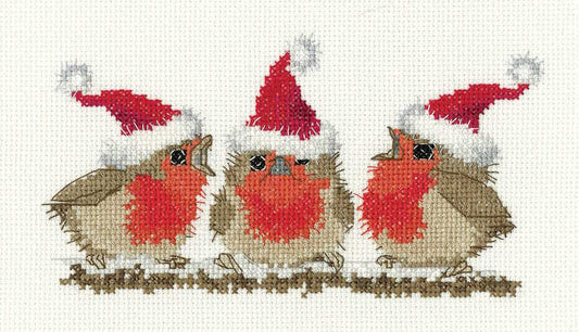 Festive Robins Cross Stitch Kit by Heritage Crafts