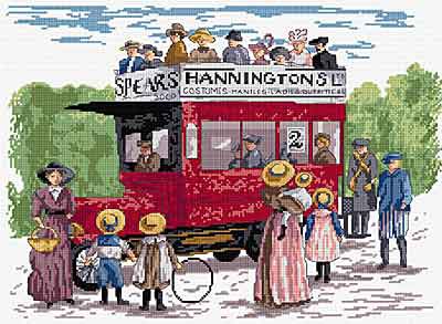 Bus in the Park All Our Yesterdays Cross Stitch Kit by Faye Whittaker