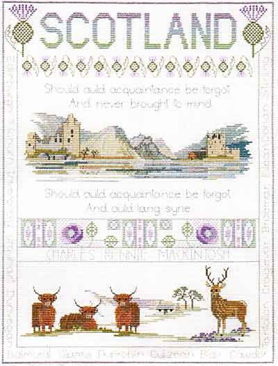 Scotland Sampler Cross Stitch Kit by Derwentwater Designs