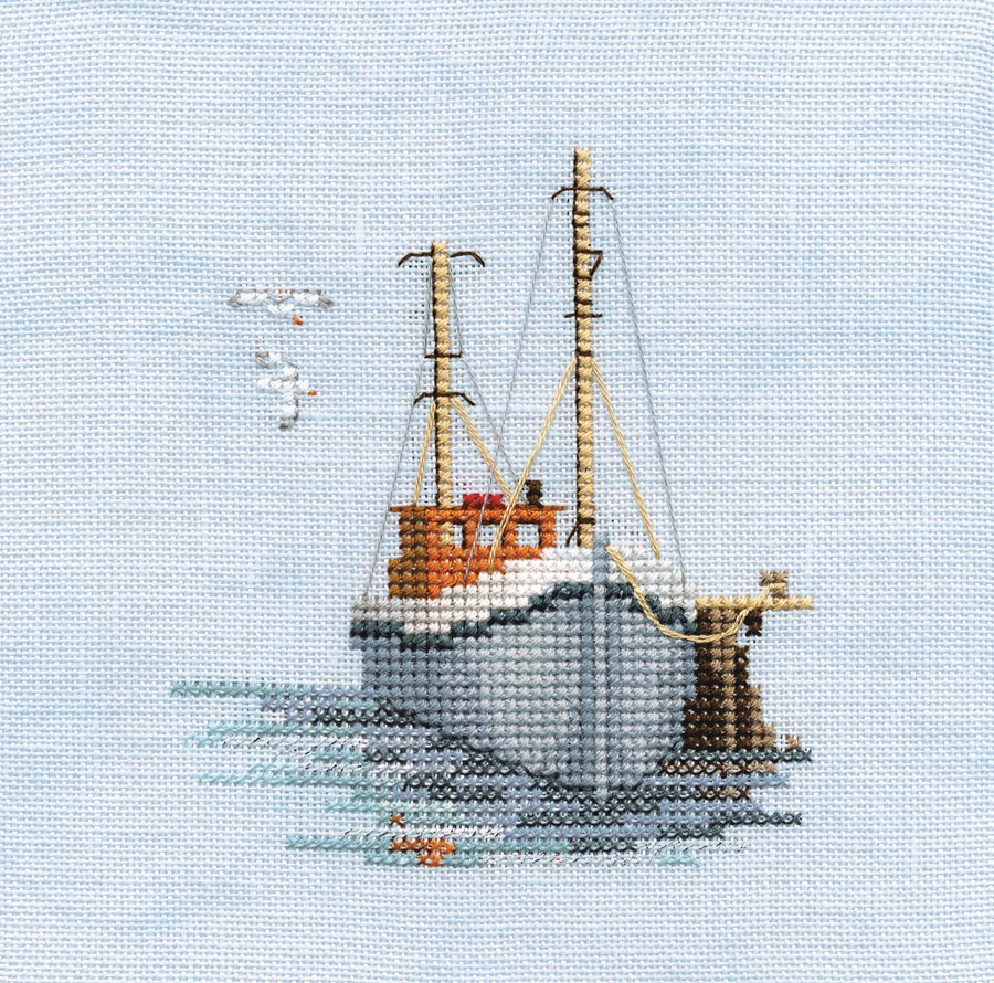 Fishing Boat Cross Stitch Kit by Derwentwater Designs