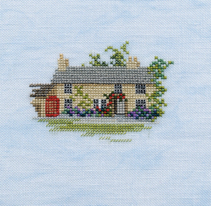 Rose Cottage Cross Stitch Kit by Derwentwater Designs