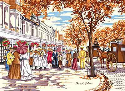 Autumn on Lord Street All Our Yesterdays Cross Stitch Kit by Faye Whittaker