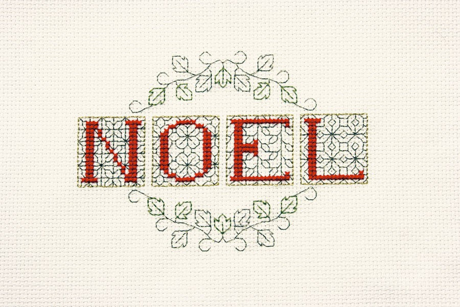 Noel Cross Stitch Christmas Card Kit by Derwentwater Designs