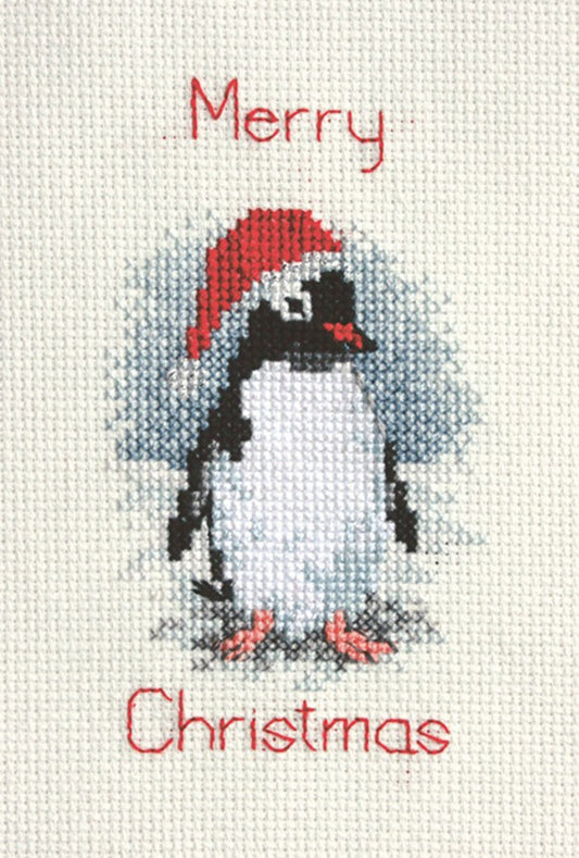 Penguin Cross Stitch Christmas Card Kit by Derwentwater Designs