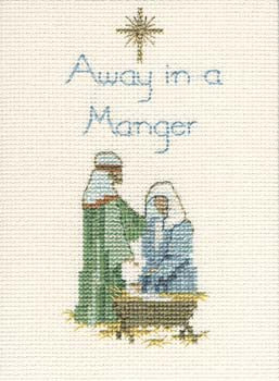 Away in a Manger Cross Stitch Christmas Card Kit by Derwentwater Designs