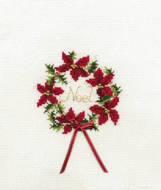 Wreath Cross Stitch Christmas Card Kit by Derwentwater Designs