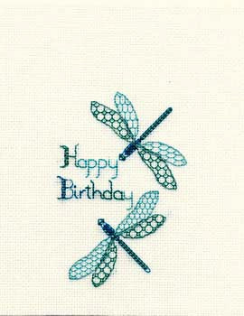 Dragonfly Cross Stitch Card Kit by Derwentwater Designs