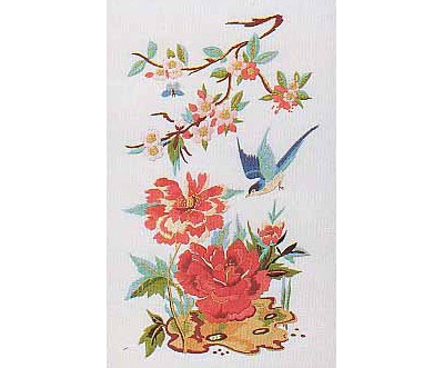 Oriental Pink Peony Embroidery Kit by Design Perfection