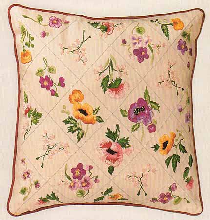 Summer Trellis Embroidery Cushion Front Kit by Design Perfection