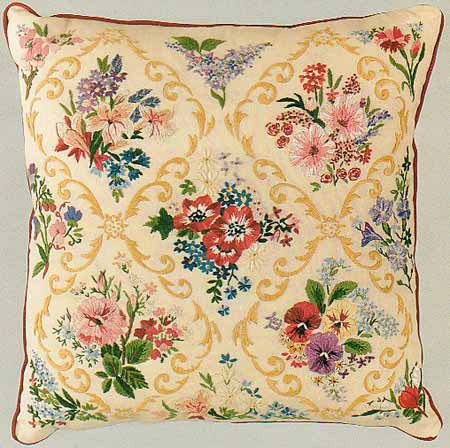 Victorian Garden Embroidery Cushion Front Kit by Design Perfection