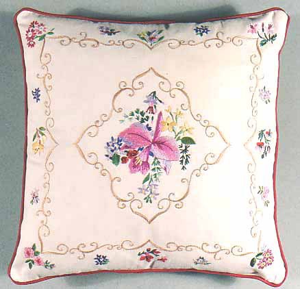 Orchid Embroidery Cushion Front Kit by Design Perfection