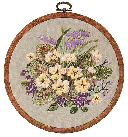 Primroses Embroidery Kit by Design Perfection