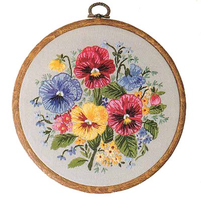 Pansies Embroidery Kit by Design Perfection