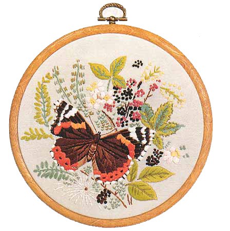 Red Admiral Butterfly Embroidery Kit by Design Perfection