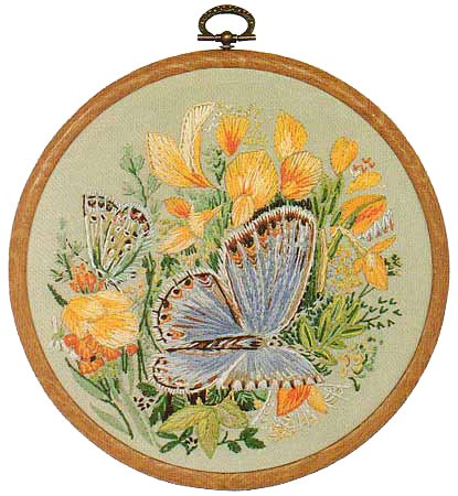 Common Blue Butterfly Embroidery Kit by Design Perfection