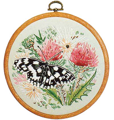 Marbled White Butterfly Embroidery Kit by Design Perfection