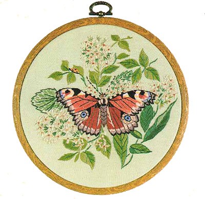 Peacock Butterfly Embroidery Kit by Design Perfection