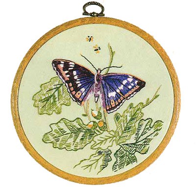 Purple Emperor Butterfly Embroidery Kit by Design Perfection