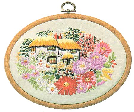Aster Cottage Embroidery Kit by Design Perfection